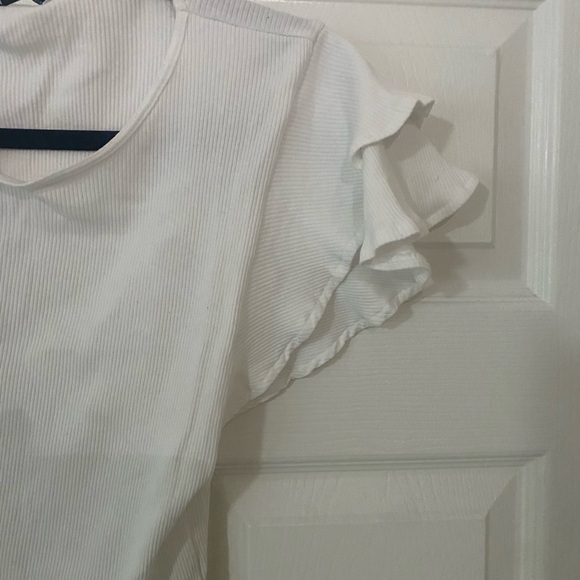 Zara Ruffled Ribbed Top - Picture 2 of 2
